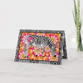 Tarjeta Safari cebra con corazón y amor día de San Valentí