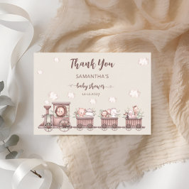 Tarjeta Safari Jungle Animals Train Baby Shower Gracias