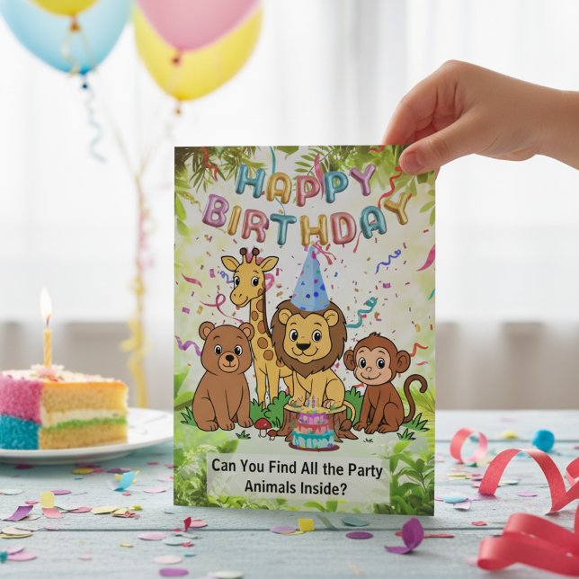 Tarjeta Safari See-n-Find Birthday Fun for Kids (Subido por el creador)