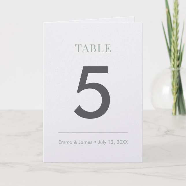 Tarjeta Sage Ampersand | Número de Mesa (Plegado) (Anverso)