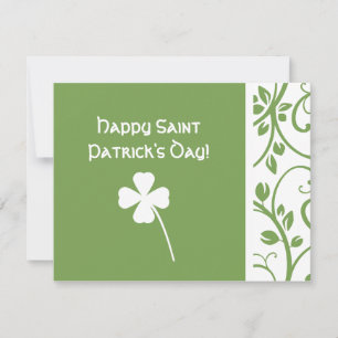 Tarjeta Sage Clover Floral Vine Saint Patrick's Day Note