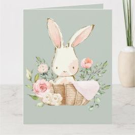 Tarjeta Sage Green Baby Rabbit Blank