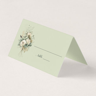 Tarjeta Sage Green Floral Botanical Wedding | Place Card