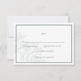 Tarjeta Sage Green Floral Simple Wedding RSVP