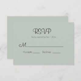 Tarjeta Sage Green Modern Wedn RSVP