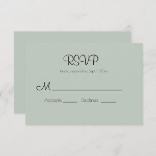 Tarjeta Sage Green Modern Wedn RSVP