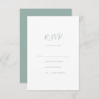 Tarjeta Sage Green RSVP