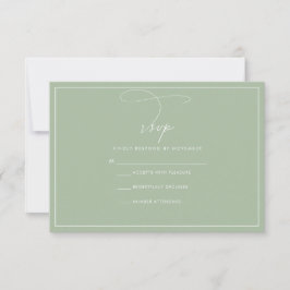 Tarjeta Sage Green RSVP