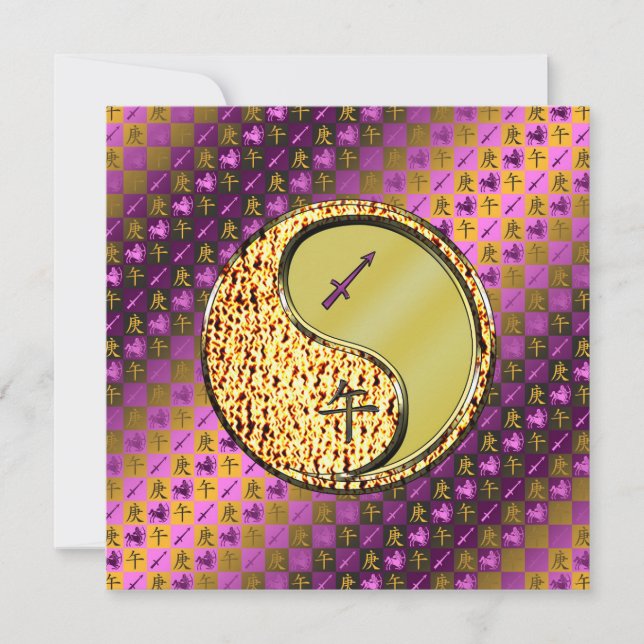 Tarjeta Sagitario & Caballo de Metal (Anverso)