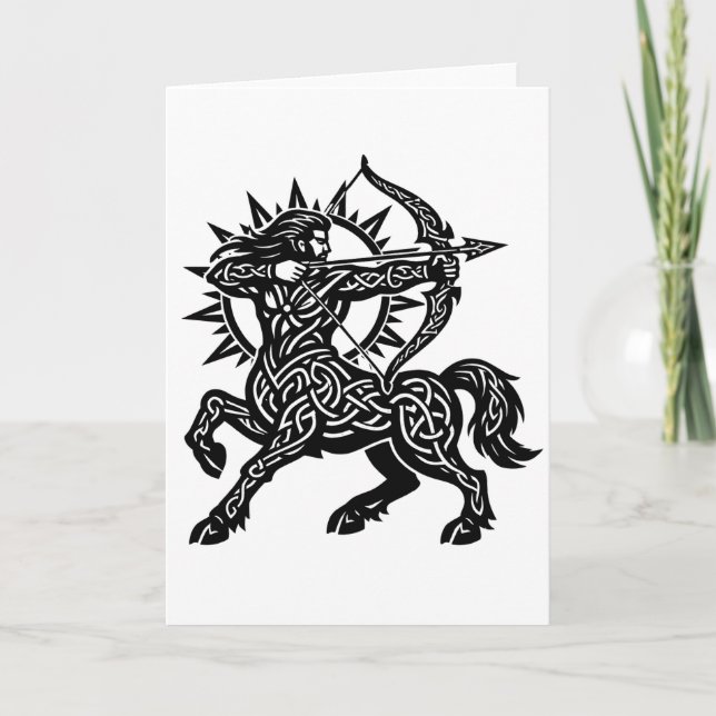 Tarjeta Sagitario — El Arquero de BurnsInHell (Anverso)