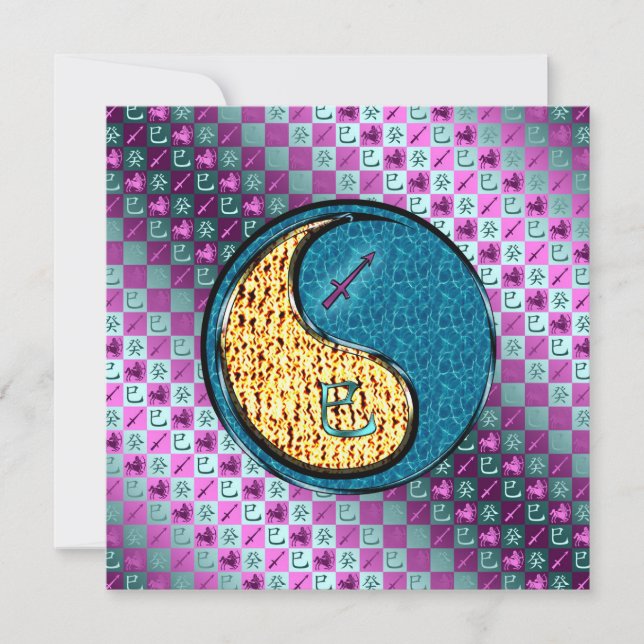 Tarjeta Sagitario & Serpiente de Agua (Anverso)