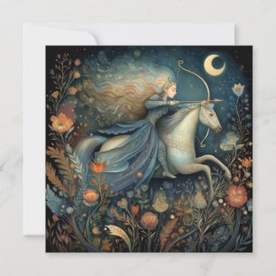 Tarjeta Sagitario Zodíaco Astrología Cumpleaños Celestial