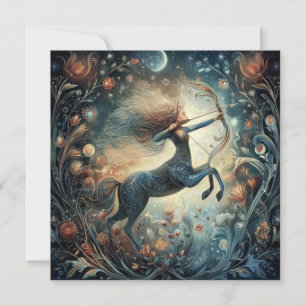 Tarjeta Sagitario Zodíaco Astrología Cumpleaños Místico
