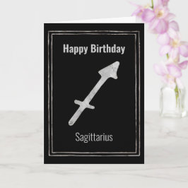 Tarjeta Sagittarius astrología plata zodiac Feliz cumpleañ