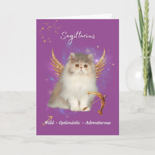 Tarjeta Sagittarius Cat Birthday Card