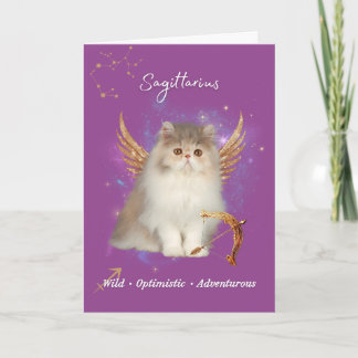 Tarjeta Sagittarius Cat Birthday Card