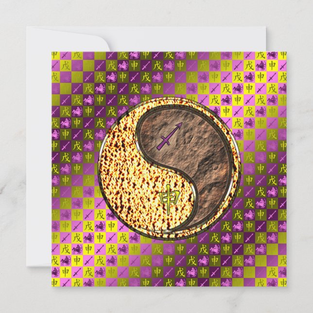 Tarjeta Sagittarius & Earth Monkey (Anverso)