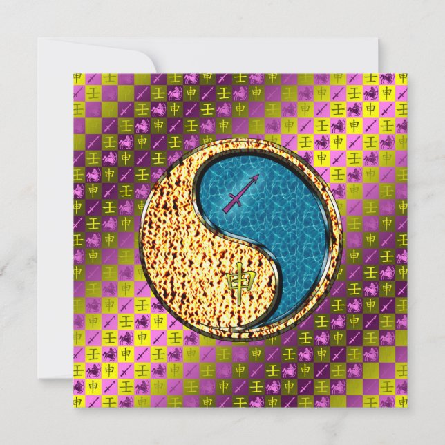 Tarjeta Sagittarius & Water Monkey (Anverso)