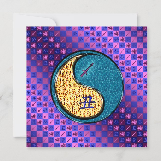 Tarjeta Sagittarius & Water Ox (Anverso)