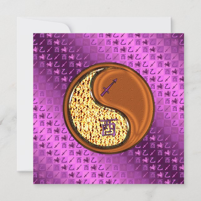 Tarjeta Sagittarius & Wood Rooster (Anverso)