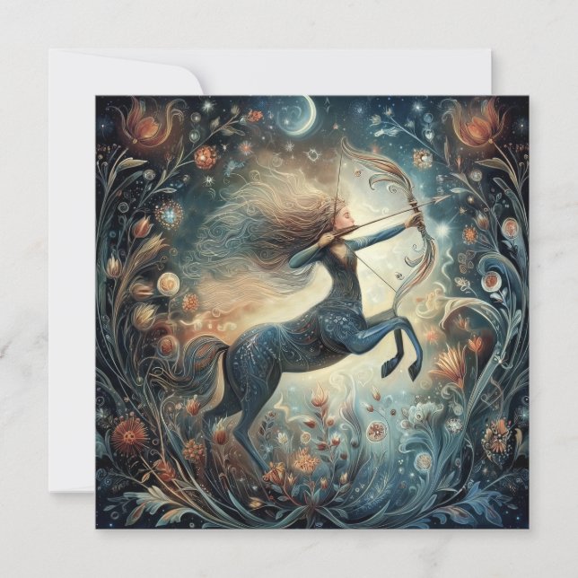 Tarjeta Sagittarius Zodiac Astrology Mystical Birthday (Anverso)