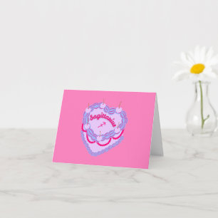 Tarjeta Sagittarius Zodiac Pastel Heart Cake de Cumpleaños