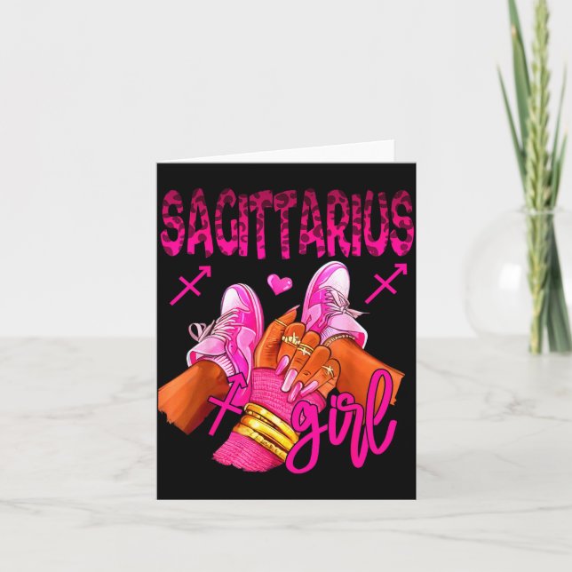 Tarjeta Sagittarius Zodiac Sign Birthday Queens Horoscope  (Anverso)