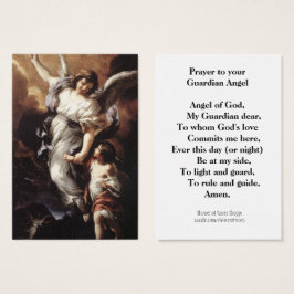 Tarjeta Sagrada Ángel Guardián Oración Religiosa