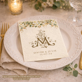 Tarjeta sagrada Boda de oro floral blanca católica