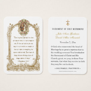 Tarjeta Sagrada de Boda Católica Tradicional