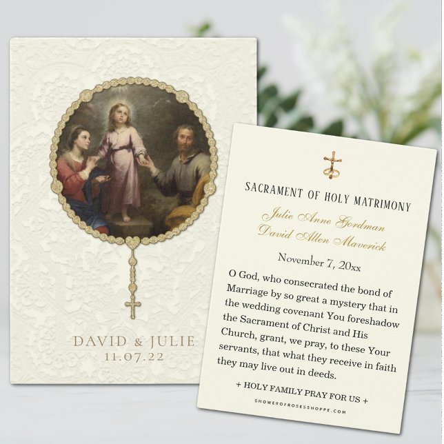 Tarjeta Sagrada de Boda Católica Tradicional (Subido por el creador)