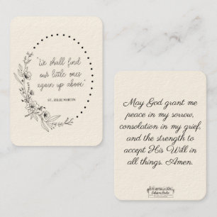 Tarjeta sagrada de consolación de St. Zelie Martin