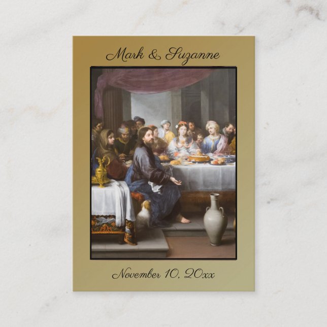 Tarjeta sagrada de la boda tradicional católica (Anverso)