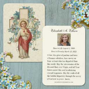 Tarjeta sagrada de la oración conmemorativa de Jes
