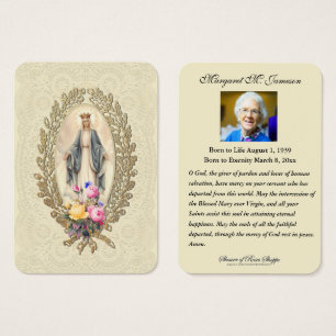 Tarjeta sagrada de la oración conmemorativa del fu