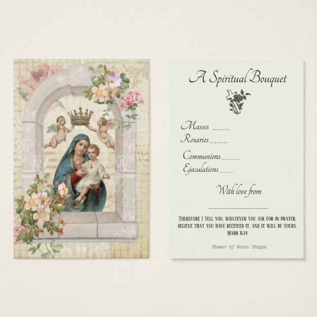 Tarjeta sagrada de la oración espiritual religiosa (Anverso y reverso)
