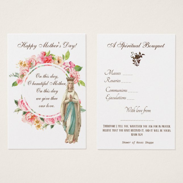 Tarjeta sagrada de la oración espiritual religiosa (Anverso y reverso)