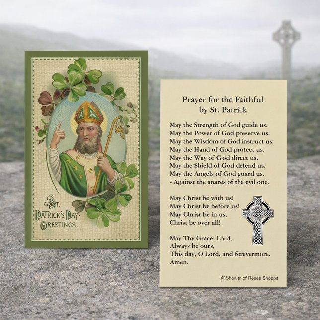 Tarjeta sagrada de San Patricio con oración irland (Subido por el creador)