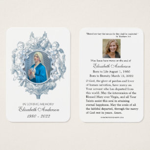 Tarjeta Sagrada del Funeral Católico Paryerl -