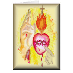 Tarjeta sagrada del rezo del corazón de la