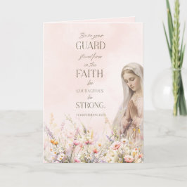 Tarjeta Sagrada Escritura Floral Religiosa Católica María