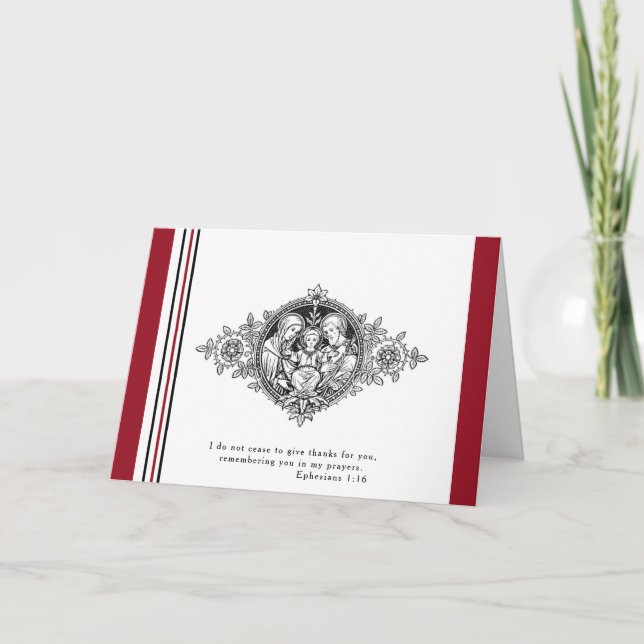 Tarjeta Sagrada Familia Católica Jesús María Escritura (Anverso)