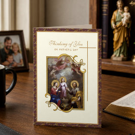 Tarjeta Sagrada Familia Día del Padre Católico Religioso