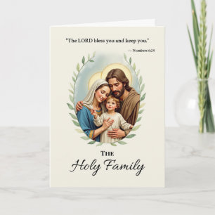 Tarjeta Sagrada Familia Paz y Bendiciones de Dios Escritur