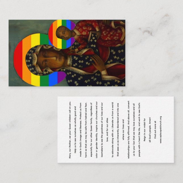 Tarjeta sagrada Rainbow Black Madonna (Anverso / Reverso)