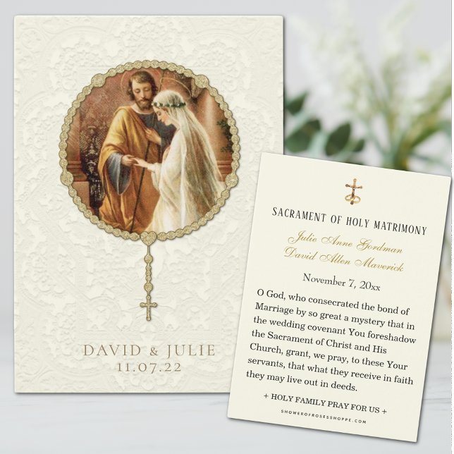 Tarjeta Sagrada Tradicional de Boda Católica (Subido por el creador)