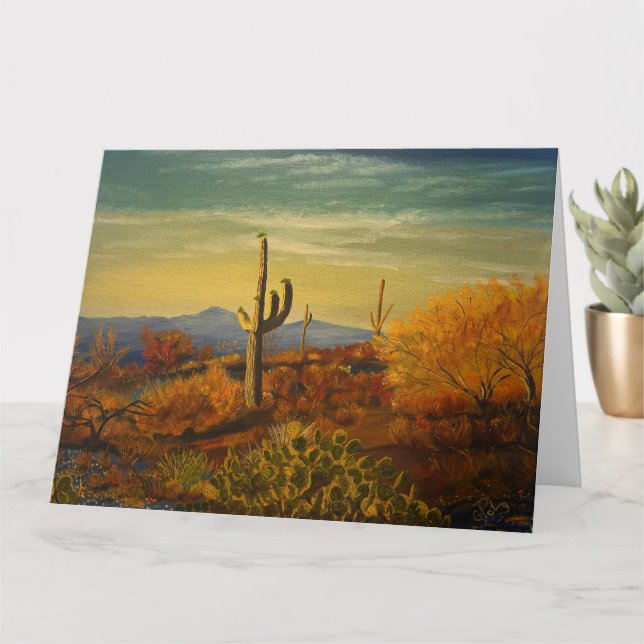 Tarjeta Saguaro en el desierto de Arizona, por Gary Poling (Planta pequeña)