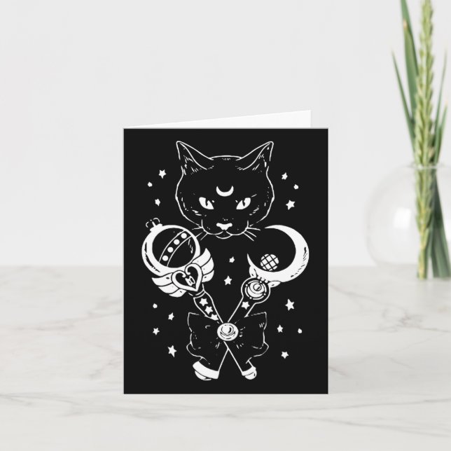 Tarjeta Sailor Meow Cute Moon Cat Space Magic Gothico Hall (Anverso)