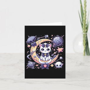 Tarjeta Sailor Meow Cute Moon Cat Space Magic Gothico Hall