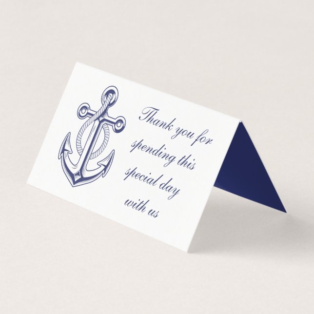Tarjeta Sailor Ocean, Ancla Náutica Gracias Boda (Anverso)